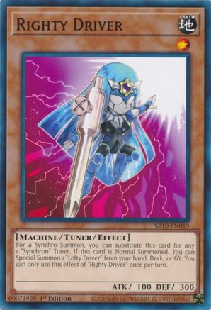 Righty Driver (SR10-EN019) - Structure Deck: Mechanized Madness 1st Edition - Premium Yugioh Single from Konami - Just $0.25! Shop now at Game Crave Tournament Store