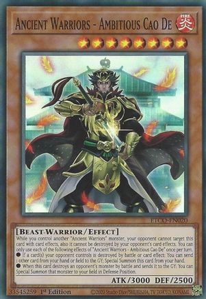 Ancient Warriors - Ambitious Cao De (ETCO-EN020) - Eternity Code 1st Edition - Premium Yugioh Single from Konami - Just $0.25! Shop now at Game Crave Tournament Store