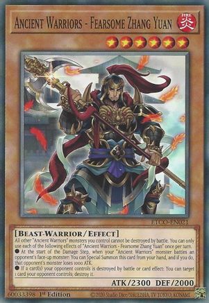Ancient Warriors - Fearsome Zhang Yuan (ETCO-EN021) - Eternity Code 1st Edition - Premium Yugioh Single from Konami - Just $0.25! Shop now at Game Crave Tournament Store