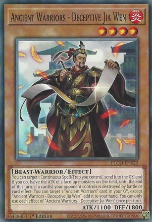 Ancient Warriors - Deceptive Jia Wen (ETCO-EN022) - Eternity Code 1st Edition - Premium Yugioh Single from Konami - Just $0.25! Shop now at Game Crave Tournament Store