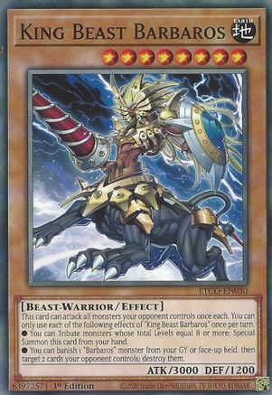 King Beast Barbaros (ETCO-EN030) - Eternity Code 1st Edition - Premium Yugioh Single from Konami - Just $0.25! Shop now at Game Crave Tournament Store