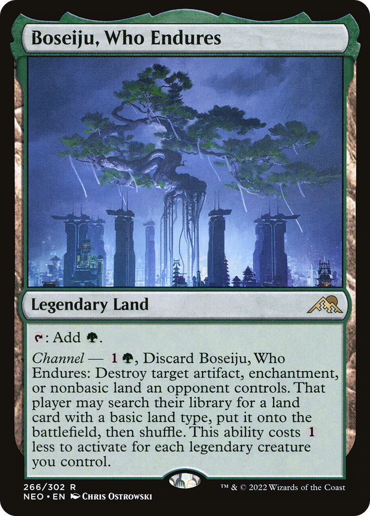 Boseiju, Who Endures (NEO-266) - Kamigawa: Neon Dynasty - Premium MTG Single from Wizards of the Coast - Just $6.74! Shop now at Game Crave Tournament Store