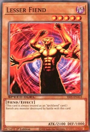 Lesser Fiend (SS05-ENA13) - Speed Duel Decks: Twisted Nightmares 1st Edition - Premium Yugioh Single from Konami - Just $0.25! Shop now at Game Crave Tournament Store