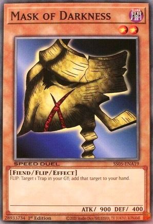 Mask of Darkness (SS05-ENA19) - Speed Duel Decks: Twisted Nightmares 1st Edition - Premium Yugioh Single from Konami - Just $0.45! Shop now at Game Crave Tournament Store