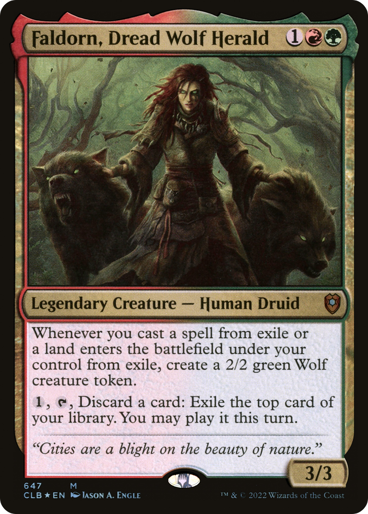Faldorn, Dread Wolf Herald (CLB-647) - Commander Legends: Battle for Baldur's Gate Foil - Premium MTG Single from Wizards of the Coast - Just $5.62! Shop now at Game Crave Tournament Store