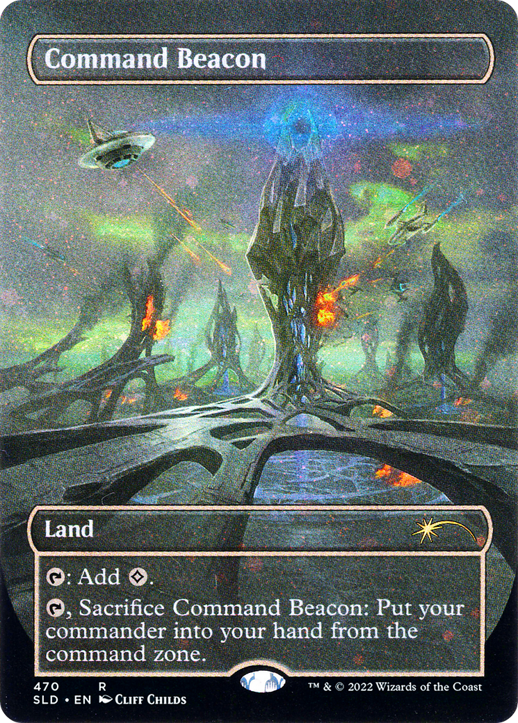 Command Beacon (SLD-470) - Secret Lair Drop (Borderless) Foil - Premium MTG Single from Wizards of the Coast - Just $8.33! Shop now at Game Crave Tournament Store