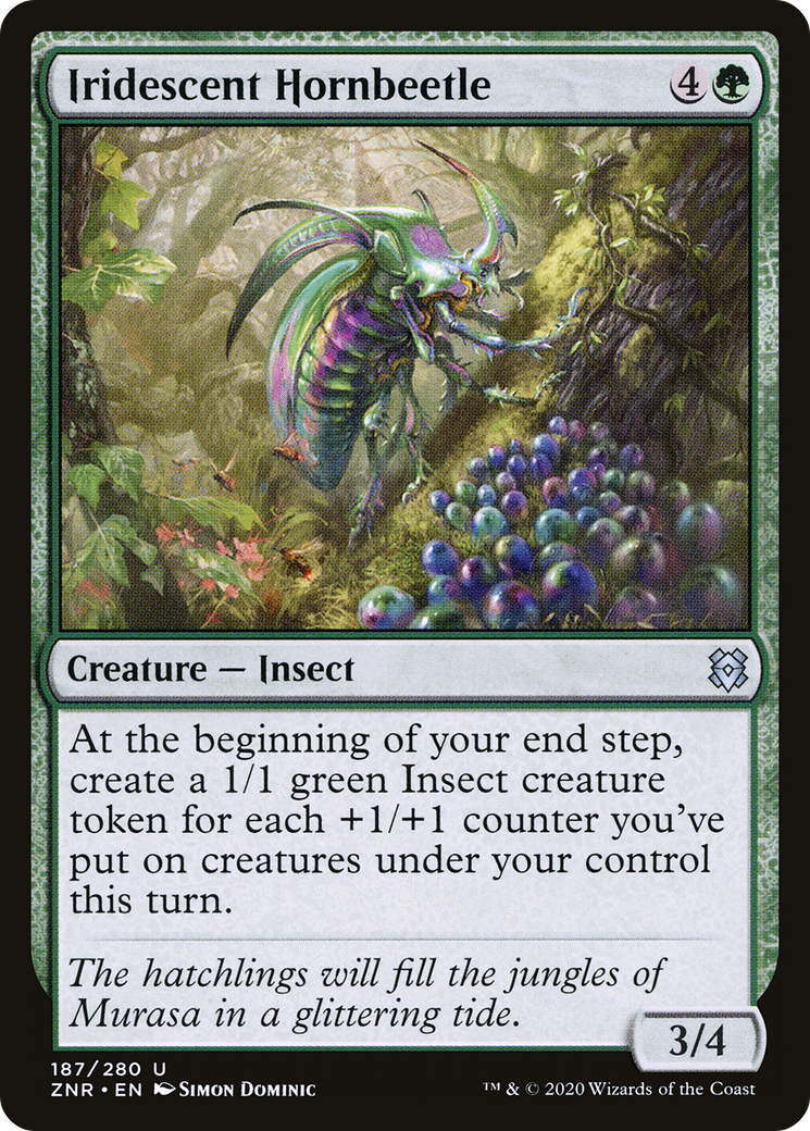 Iridescent Hornbeetle (ZNR-187) - Zendikar Rising Foil - Premium MTG Single from Wizards of the Coast - Just $0.25! Shop now at Game Crave Tournament Store