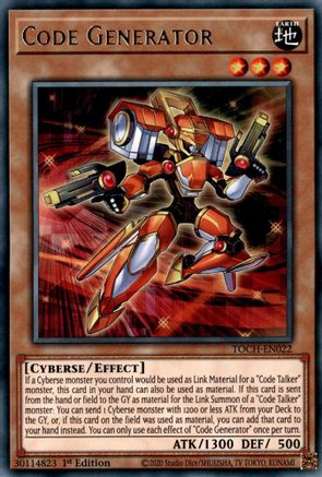 Code Generator (TOCH-EN022) - Toon Chaos Unlimited - Premium Yugioh Single from Konami - Just $0.25! Shop now at Game Crave Tournament Store