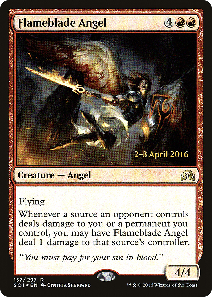 Flameblade Angel (PSOI-157S) - Shadows over Innistrad Promos Foil - Premium MTG Single from Wizards of the Coast - Just $1.48! Shop now at Game Crave Tournament Store