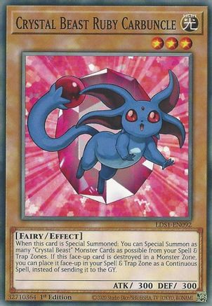 Crystal Beast Ruby Carbuncle (LDS1-EN092) - Legendary Duelists: Season 1 1st Edition - Premium Yugioh Single from Konami - Just $0.25! Shop now at Game Crave Tournament Store