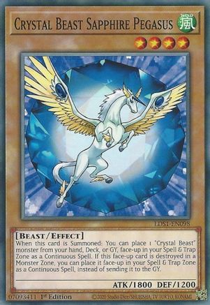 Crystal Beast Sapphire Pegasus (LDS1-EN098) - Legendary Duelists: Season 1 1st Edition - Premium Yugioh Single from Konami - Just $0.25! Shop now at Game Crave Tournament Store
