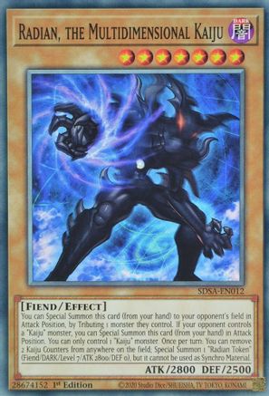 Radian, the Multidimensional Kaiju (SDSA-EN012) - Structure Deck: Sacred Beasts 1st Edition - Premium Yugioh Single from Konami - Just $0.26! Shop now at Game Crave Tournament Store