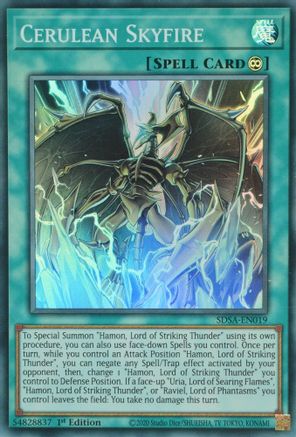 Cerulean Skyfire (SDSA-EN019) - Structure Deck: Sacred Beasts 1st Edition - Premium Yugioh Single from Konami - Just $0.26! Shop now at Game Crave Tournament Store