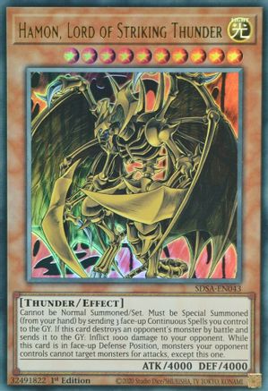 Hamon, Lord of Striking Thunder (SDSA-EN043) - Structure Deck: Sacred Beasts 1st Edition - Premium Yugioh Single from Konami - Just $0.25! Shop now at Game Crave Tournament Store