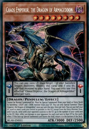 Chaos Emperor, the Dragon of Armageddon (BLAR-EN051) - Battles of Legend: Armageddon 1st Edition - Premium Yugioh Single from Konami - Just $7.10! Shop now at Game Crave Tournament Store