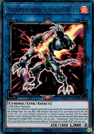 Salamangreat Sunlight Wolf (BLAR-EN089) - Battles of Legend: Armageddon 1st Edition - Premium Yugioh Single from Konami - Just $0.75! Shop now at Game Crave Tournament Store