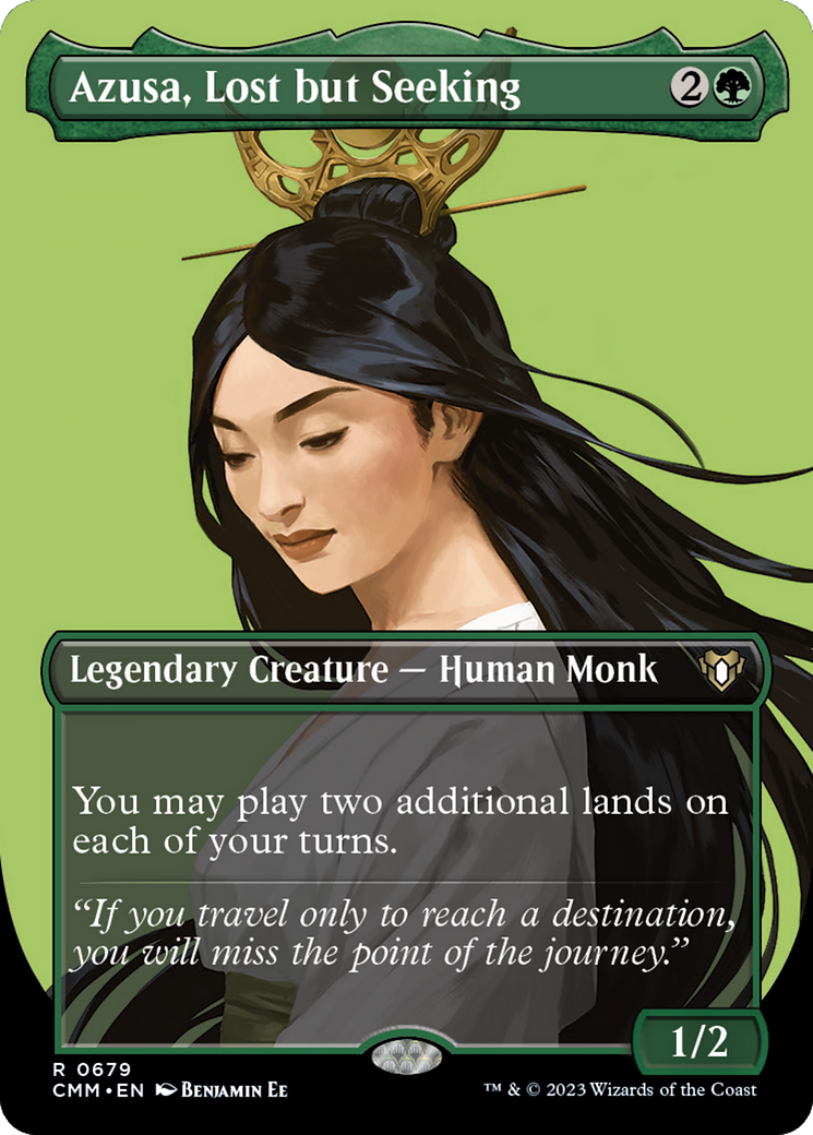 Azusa, Lost but Seeking (CMM-679) - Commander Masters (Borderless) Foil - Premium MTG Single from Wizards of the Coast - Just $3.14! Shop now at Game Crave Tournament Store