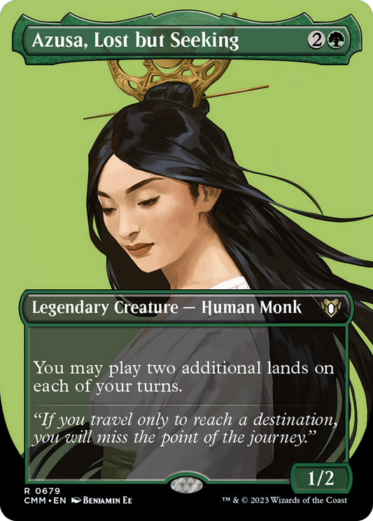 Azusa, Lost but Seeking (CMM-679) - Commander Masters (Borderless) Foil - Premium MTG Single from Wizards of the Coast - Just $3.14! Shop now at Game Crave Tournament Store