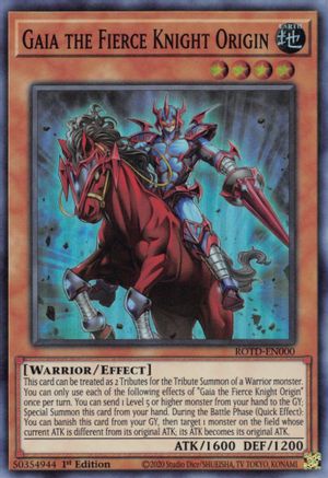 Gaia the Fierce Knight Origin (ROTD-EN000) - Rise of the Duelist 1st Edition - Premium Yugioh Single from Konami - Just $0.25! Shop now at Game Crave Tournament Store