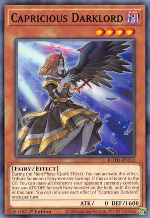 Capricious Darklord (ROTD-EN023) - Rise of the Duelist 1st Edition - Premium Yugioh Single from Konami - Just $0.25! Shop now at Game Crave Tournament Store