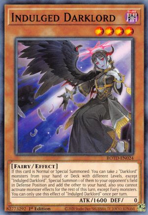 Indulged Darklord (ROTD-EN024) - Rise of the Duelist 1st Edition - Premium Yugioh Single from Konami - Just $0.25! Shop now at Game Crave Tournament Store