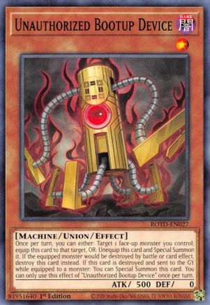 Unauthorized Bootup Device (ROTD-EN027) - Rise of the Duelist 1st Edition - Premium Yugioh Single from Konami - Just $0.25! Shop now at Game Crave Tournament Store