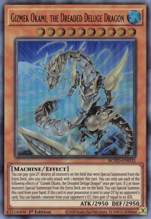 Gizmek Okami, the Dreaded Deluge Dragon (ROTD-EN032) - Rise of the Duelist 1st Edition - Premium Yugioh Single from Konami - Just $0.26! Shop now at Game Crave Tournament Store