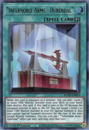 "Infernoble Arms - Durendal" (ROTD-EN053) - Rise of the Duelist 1st Edition - Premium Yugioh Single from Konami - Just $3.31! Shop now at Game Crave Tournament Store