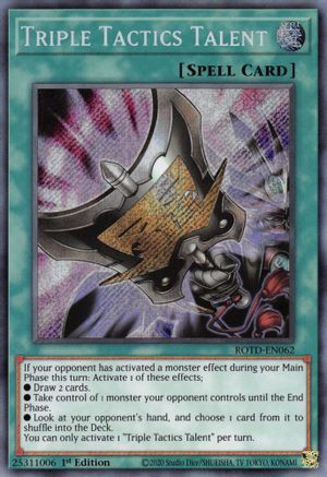 Triple Tactics Talent (ROTD-EN062) - Rise of the Duelist 1st Edition - Premium Yugioh Single from Konami - Just $6.82! Shop now at Game Crave Tournament Store