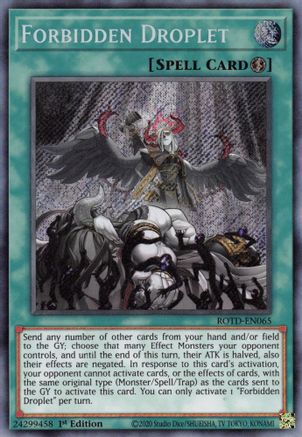 Forbidden Droplet (ROTD-EN065) - Rise of the Duelist 1st Edition - Premium Yugioh Single from Konami - Just $3.43! Shop now at Game Crave Tournament Store