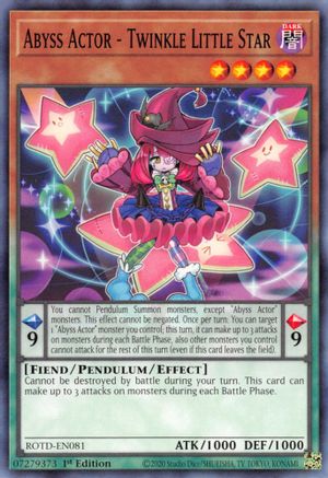 Abyss Actor - Twinkle Little Star (ROTD-EN081) - Rise of the Duelist 1st Edition - Premium Yugioh Single from Konami - Just $0.08! Shop now at Game Crave Tournament Store