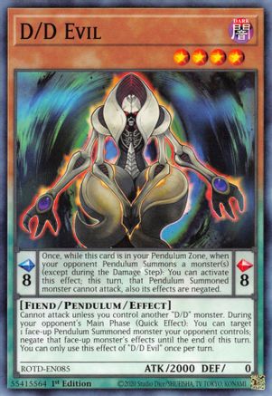 D/D Evil (ROTD-EN085) - Rise of the Duelist 1st Edition - Premium Yugioh Single from Konami - Just $0.25! Shop now at Game Crave Tournament Store