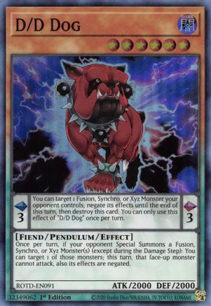 D/D Dog (ROTD-EN091) - Rise of the Duelist 1st Edition - Premium Yugioh Single from Konami - Just $0.26! Shop now at Game Crave Tournament Store