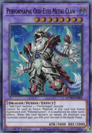 Performapal Odd-Eyes Metal Claw (ROTD-EN092) - Rise of the Duelist 1st Edition - Premium Yugioh Single from Konami - Just $0.26! Shop now at Game Crave Tournament Store