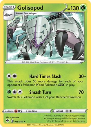 Golisopod 18/189 - Darkness Ablaze Holofoil - Premium Pokemon Single from Nintendo - Just $0.50! Shop now at Game Crave Tournament Store