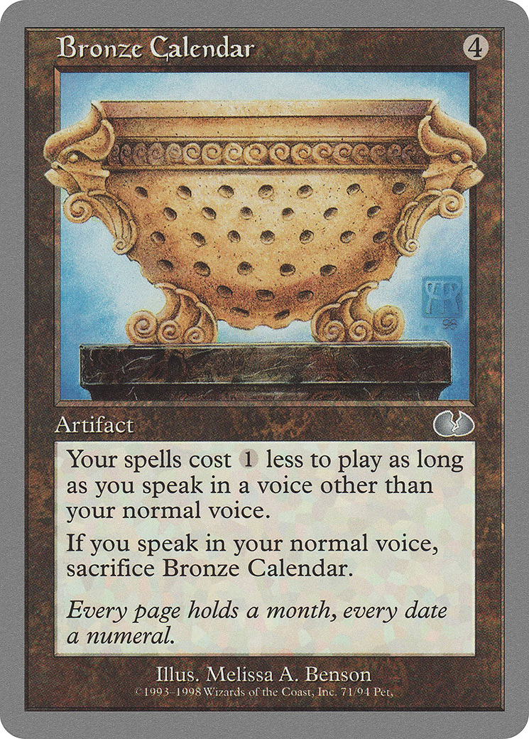 Bronze Calendar (UGL-071) - Unglued - Premium MTG Single from Wizards of the Coast - Just $0.08! Shop now at Game Crave Tournament Store