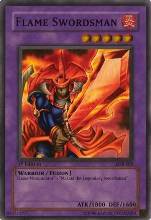 Flame Swordsman (LOB-003) - The Legend of Blue Eyes White Dragon Unlimited - Premium Yugioh Single from Konami - Just $4.48! Shop now at Game Crave Tournament Store