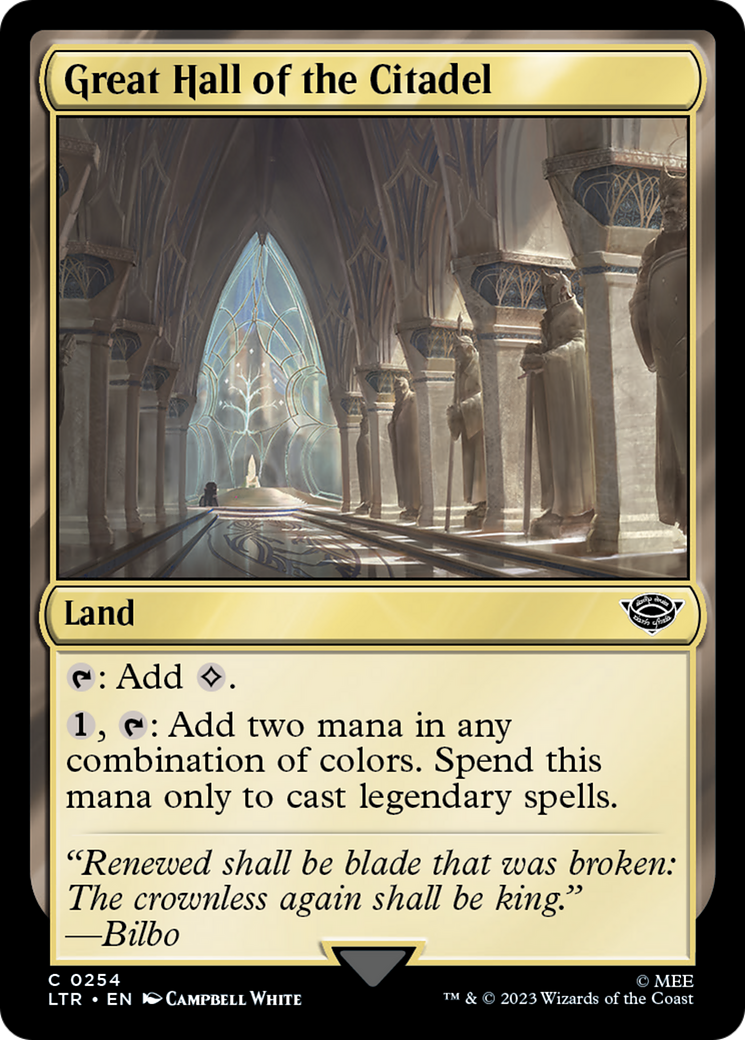 Great Hall of the Citadel (LTR-254) - The Lord of the Rings: Tales of Middle-earth - Premium MTG Single from Wizards of the Coast - Just $0.08! Shop now at Game Crave Tournament Store