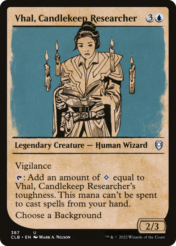 Vhal, Candlekeep Researcher (CLB-387) - Commander Legends: Battle for Baldur's Gate: (Showcase) - Premium MTG Single from Wizards of the Coast - Just $0.08! Shop now at Game Crave Tournament Store