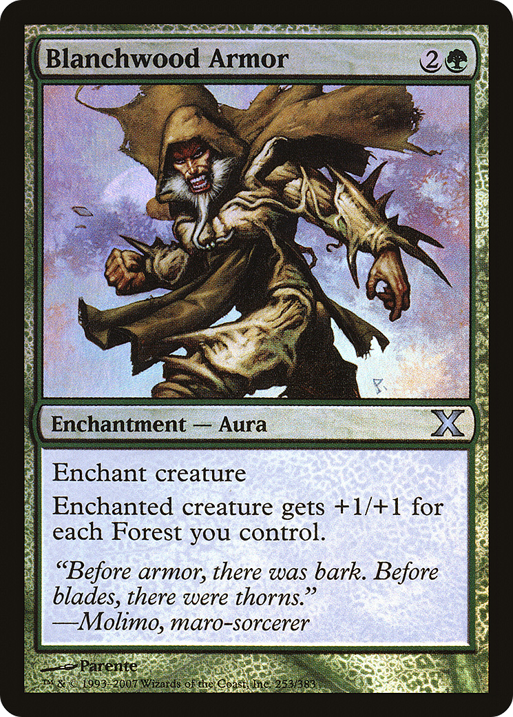 Blanchwood Armor (10E-253★) - Tenth Edition Foil - Premium MTG Single from Wizards of the Coast - Just $0.25! Shop now at Game Crave Tournament Store