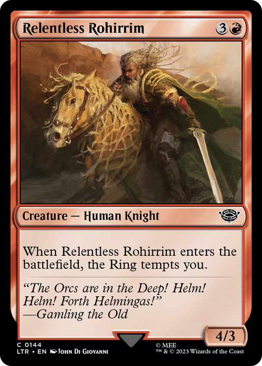 Relentless Rohirrim (LTR-144) - The Lord of the Rings: Tales of Middle-earth - Premium MTG Single from Wizards of the Coast - Just $0.08! Shop now at Game Crave Tournament Store