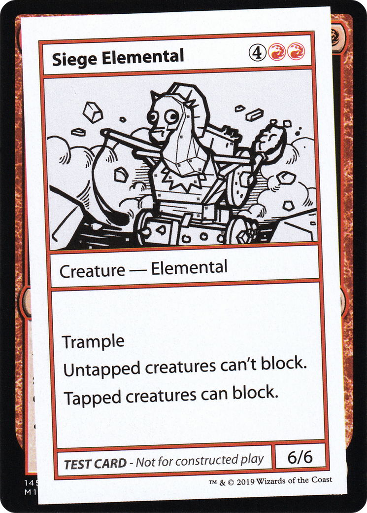 Siege Elemental (CMB2-064) - Mystery Booster Playtest Cards 2021 - Premium MTG Single from Wizards of the Coast - Just $0.08! Shop now at Game Crave Tournament Store