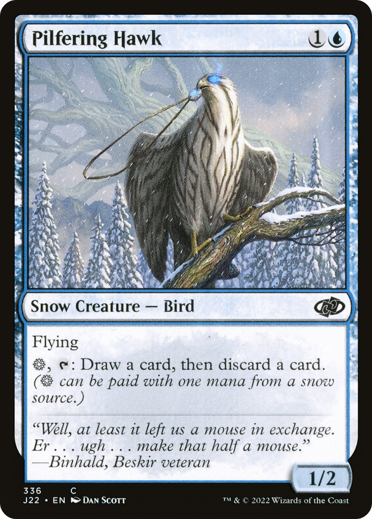Pilfering Hawk (J22-336) - Jumpstart 2022: (snow) - Premium MTG Single from Wizards of the Coast - Just $0.08! Shop now at Game Crave Tournament Store