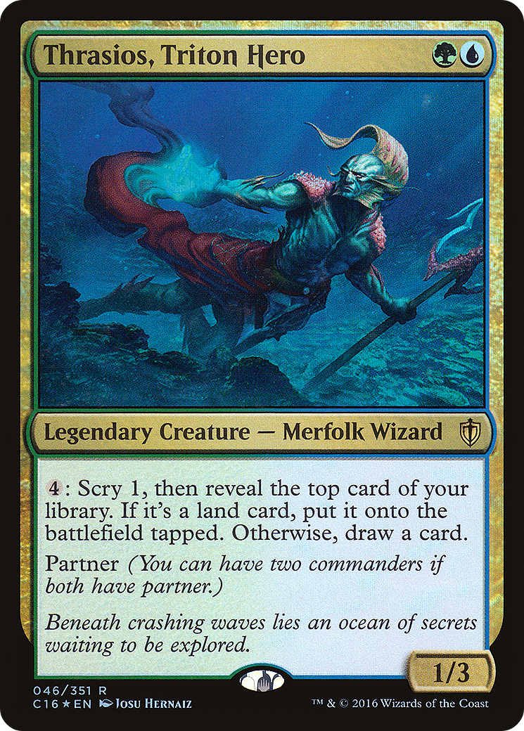 Thrasios, Triton Hero (C16-046) - Commander 2016 Foil - Premium MTG Single from Wizards of the Coast - Just $5.05! Shop now at Game Crave Tournament Store
