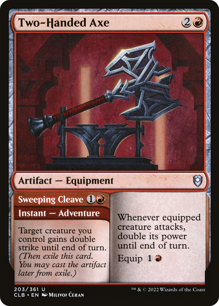 Two-Handed Axe // Sweeping Cleave (CLB-203) - Commander Legends: Battle for Baldur's Gate Foil - Premium MTG Single from Wizards of the Coast - Just $0.68! Shop now at Game Crave Tournament Store