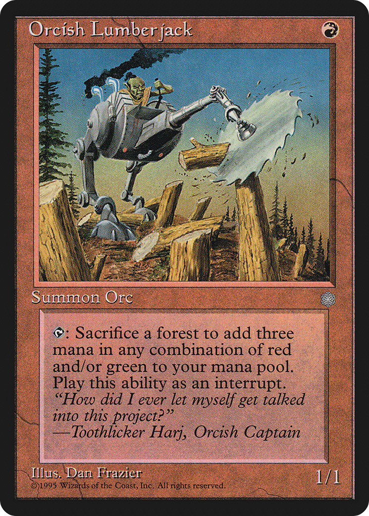 Orcish Lumberjack (ICE-210) - Ice Age - Premium MTG Single from Wizards of the Coast - Just $0.09! Shop now at Game Crave Tournament Store
