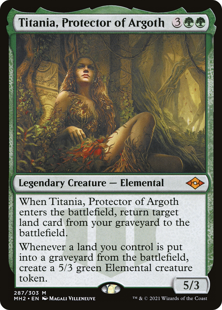 Titania, Protector of Argoth (MH2-287) - Modern Horizons 2 Etched Foil - Premium MTG Single from Wizards of the Coast - Just $0.94! Shop now at Game Crave Tournament Store
