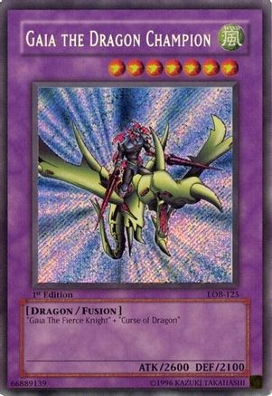 Gaia the Dragon Champion (LOB-125) - The Legend of Blue Eyes White Dragon Unlimited - Premium Yugioh Single from Konami - Just $1.59! Shop now at Game Crave Tournament Store