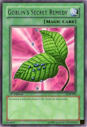Goblin's Secret Remedy (LOB-099) - The Legend of Blue Eyes White Dragon 1st Edition - Premium Yugioh Single from Konami - Just $9.72! Shop now at Game Crave Tournament Store