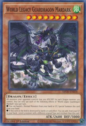 World Legacy Guardragon Mardark (MP20-EN058) - 2020 Tin of Lost Memories 1st Edition - Premium Yugioh Single from Konami - Just $0.08! Shop now at Game Crave Tournament Store